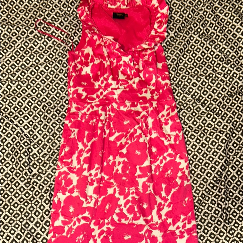 Just...Taylor Pink and White Cowl Neck Sundress